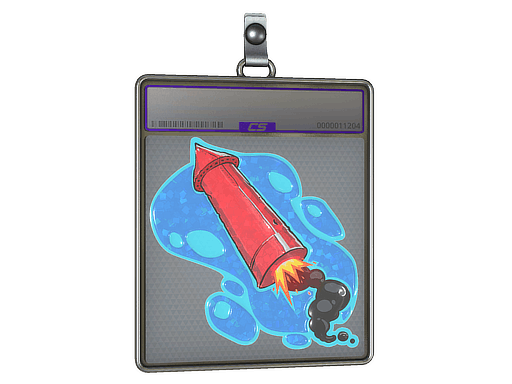 Sticker Slab | Big Red Rocket (Glitter)